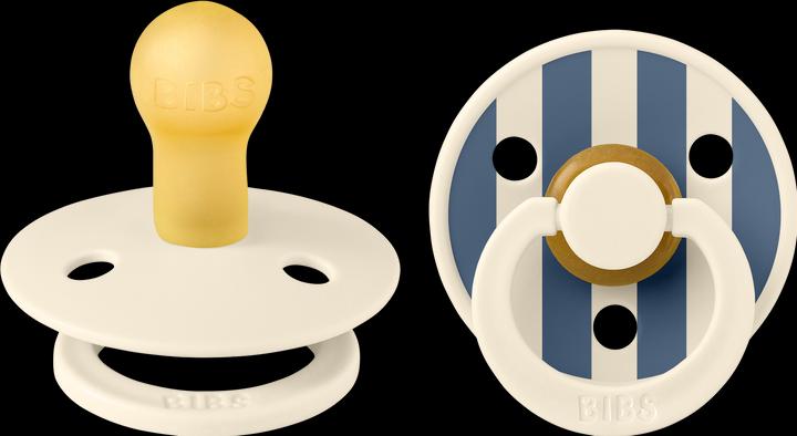 Bibs Studio Nuggi Colour 2 PACK Latex Round 0-6m Pin Ivory Vanilla Mix (2 x, bis 6 Monate)
