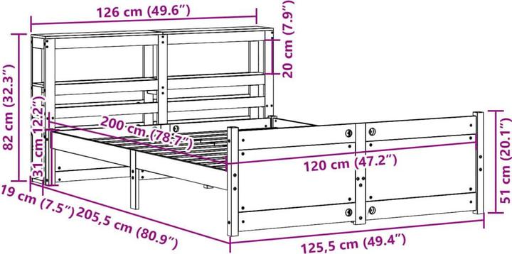 Image du produit vidaXL Bettgestell (120 x 200 cm)