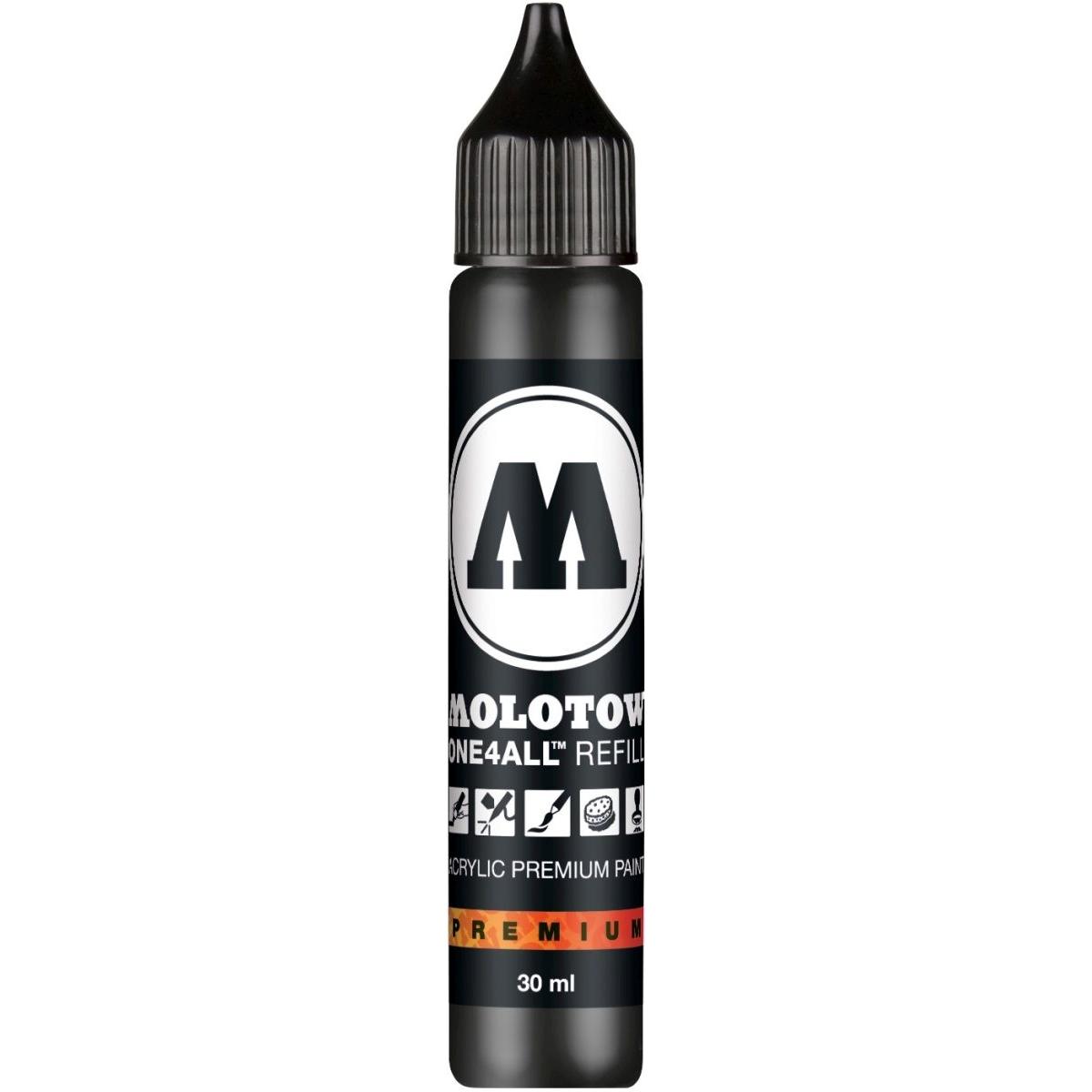 Molotow, Ersatzpatrone, Refill One4all Nachfüllfarbe 30ml signal black (Nachfülleinheit, Schwarz)