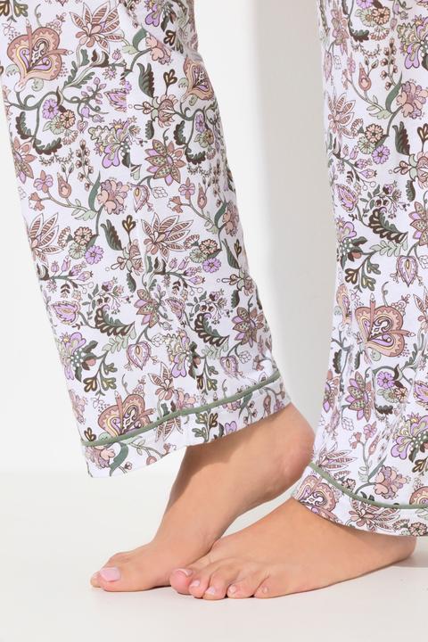 Produktbild Ulla Popken Pyjama, Blüten, Reverskragen, Halbarm, Taschen (46, 48)