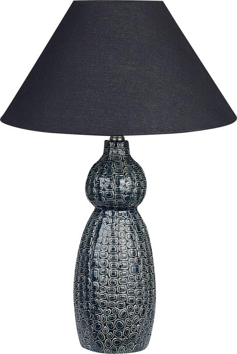Image du produit Beliani Lampe de table en céramique bleu foncé/noir 60 cm MATINA (E27)