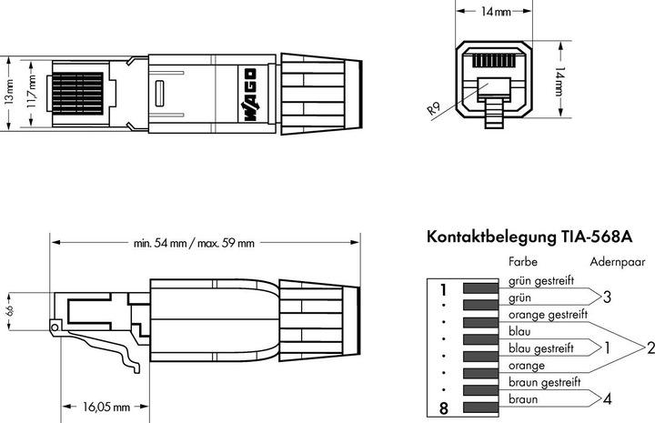 Image du produit Wago Connecteur Ethernet RJ-45 10/100Mbit/s