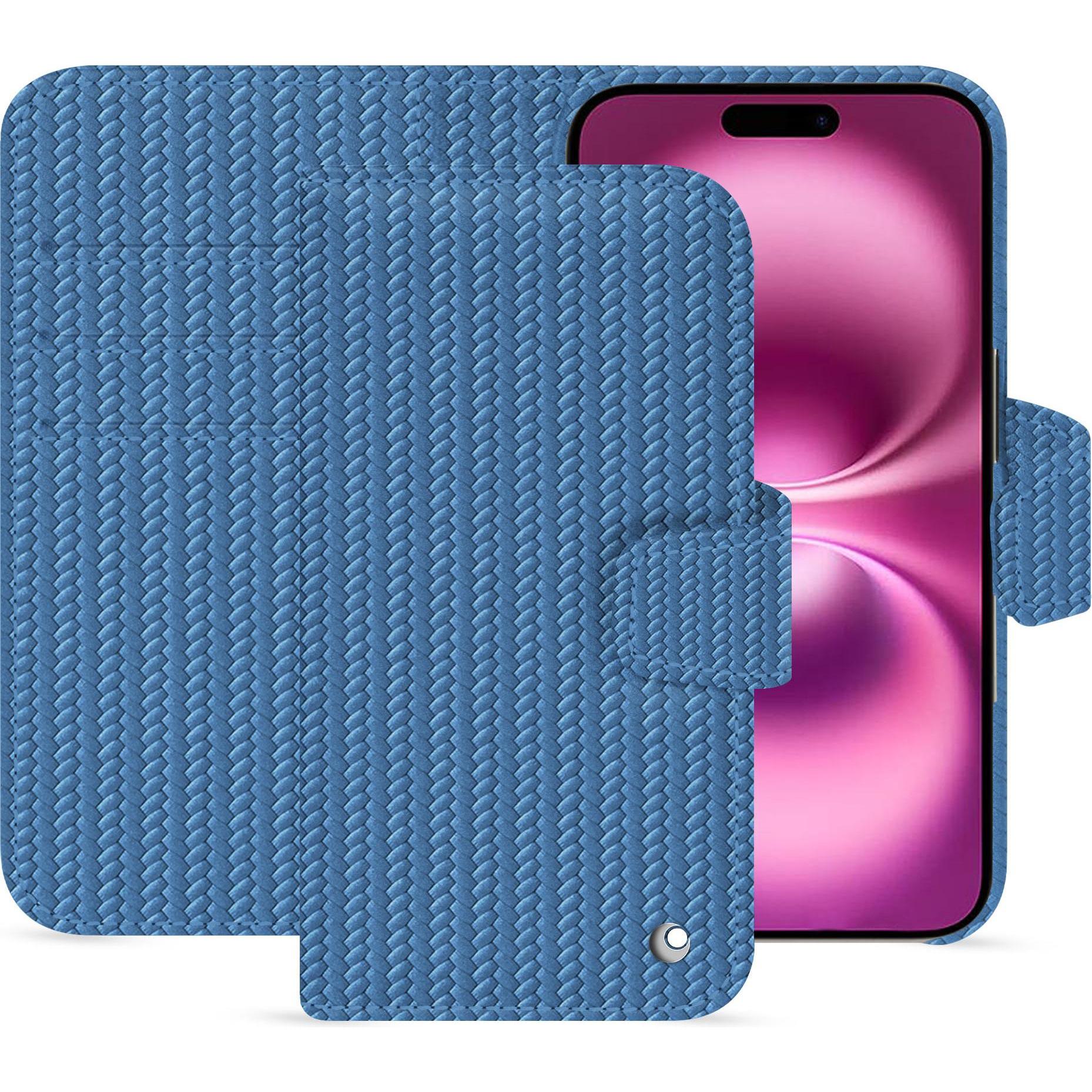 Thumbnail - Noreve Lederschutzhülle Apple iPhone 16 Plus (Apple iPhone 16 Plus), Smartphone Hülle, Blau