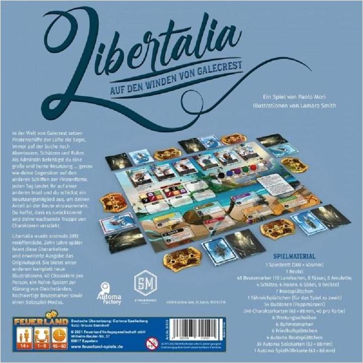 Actual product image Feuerland Libertalia: On the winds of Galecrest (German, 1 - 6 Players)