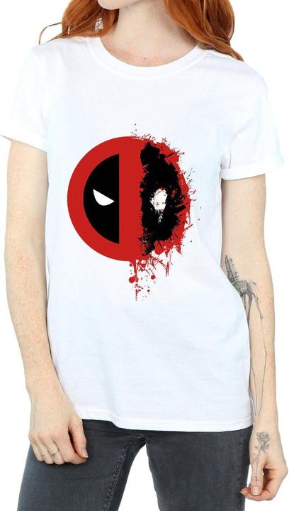 Actual product image Womens/Ladies Deadpool Split Splat Logo Cotton Boyfriend T-Shirt (M)
