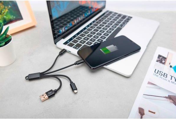 Produktbild Digitus 3-in-1 Ladekabel (0.15 m, 10 W)