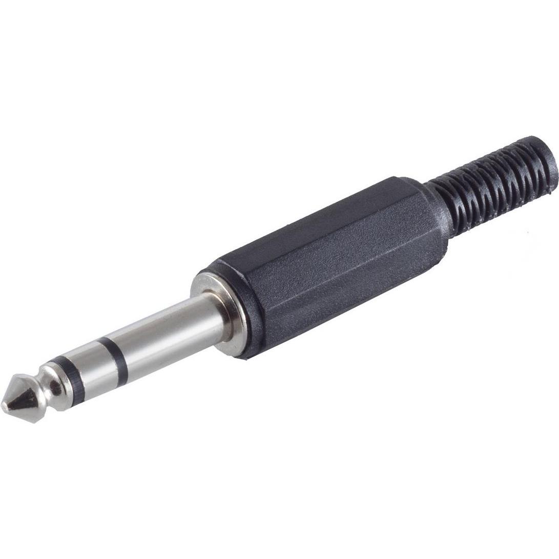 Shiverpeaks BASIC-S 6,3 mm Klinkenstecker, stereo 3-polig, Kunststoffgehäuse, im Polybeutel mit Eurolochung, Audio Kabel