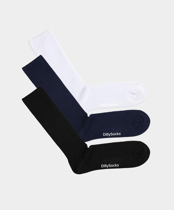 Immagine prodotto DillySocks Nero N Blu N Bianco a coste (confezione da 3) (confezione da 3, 41 - 46)
