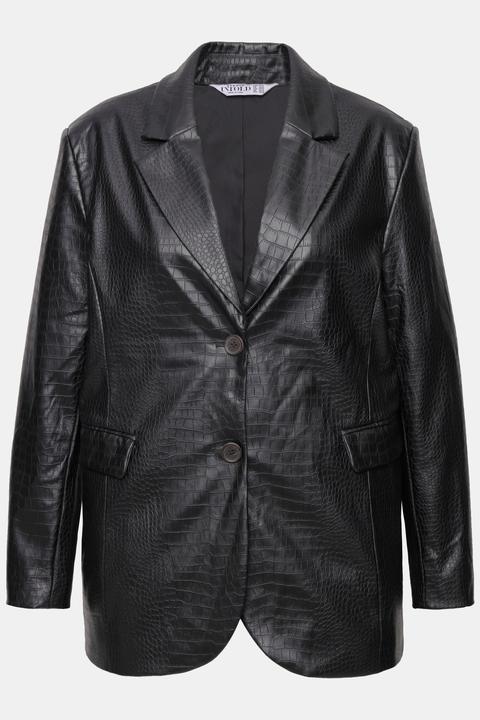 Actual product image Studio Untold Leopard Lapel Long Sleeve Lined Pocket Blazer (42, 44)