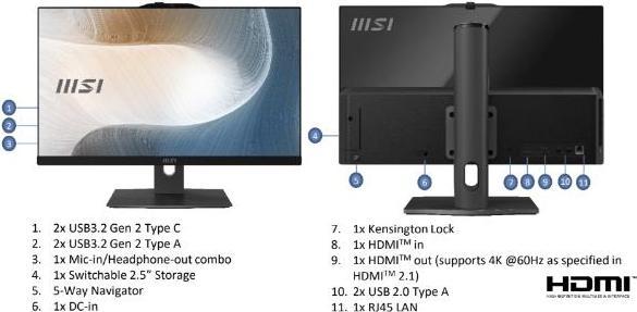 Produktbild MSI Modern AM242TP 12M-2213EU (9S6AE0711-2213) (128 GB, 8 GB)