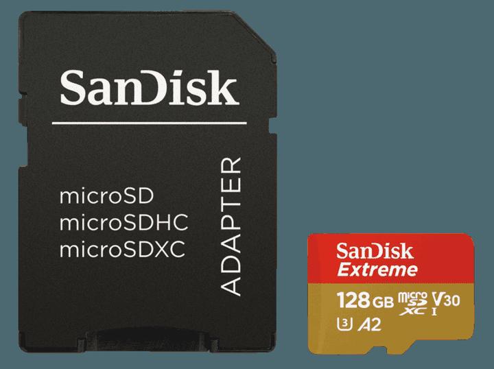 Actual product image Sandisk Extreme UHS-I V30 (128 GB, microSDXC, U3, UHS-I)