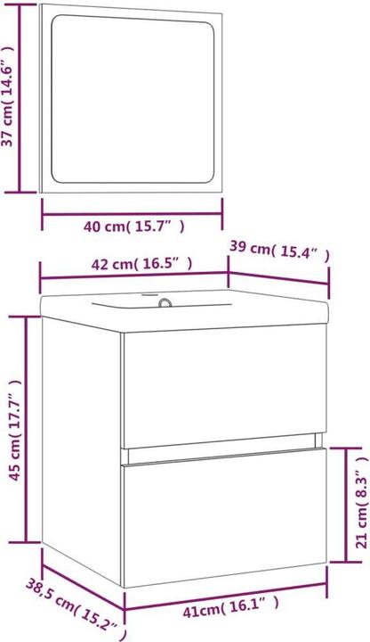 Actual product image vidaXL Michell (60 x 38.5 x 45 cm)