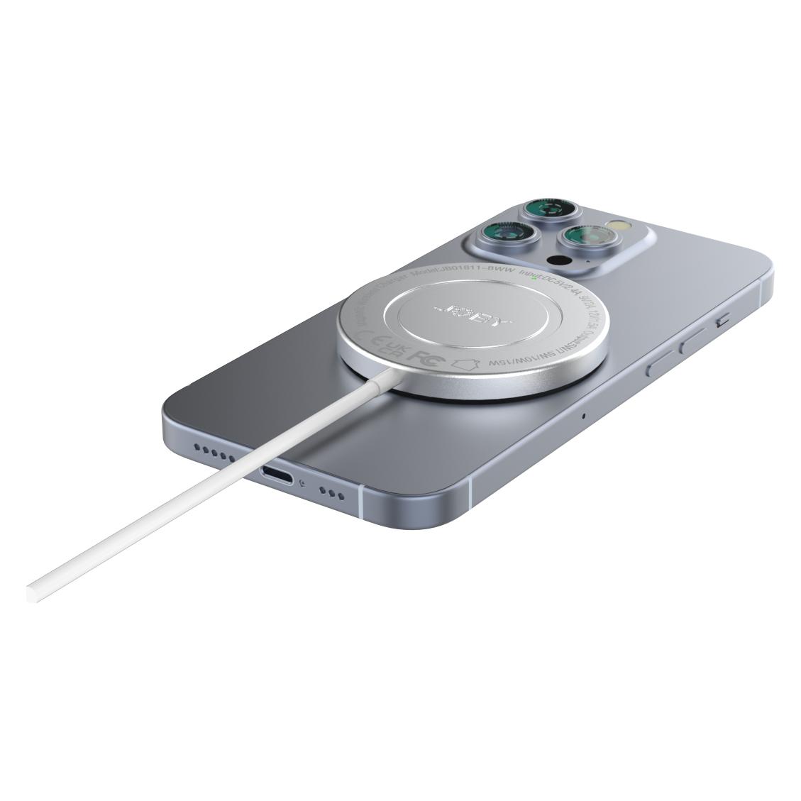 Caricabatterie wireless 3 in 1 da 15W compatibile con MagSafe per iPhone, smartphone Android, Apple Watch, AirPods, stazione di ricarica con funzione stand e 1 uscita USB-C, cavo di ricarica incluso