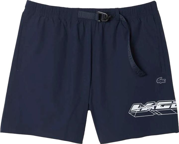 Actual product image Lacoste Mens Stripe Quick Dry Logo Swimming Trunks (M)