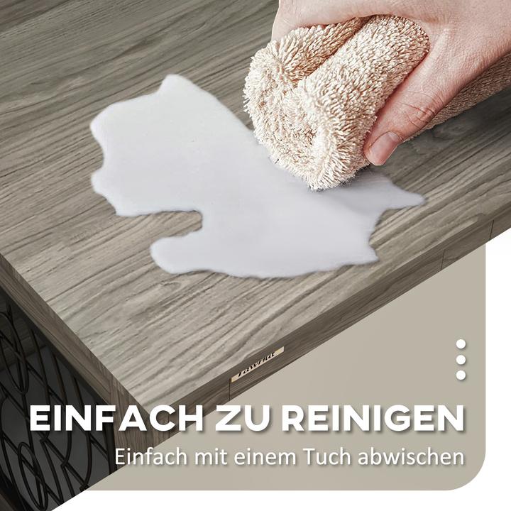 Produktbild PawHut Hundekäfig Spanplatte, Stahl Grau (Hundezwinger)