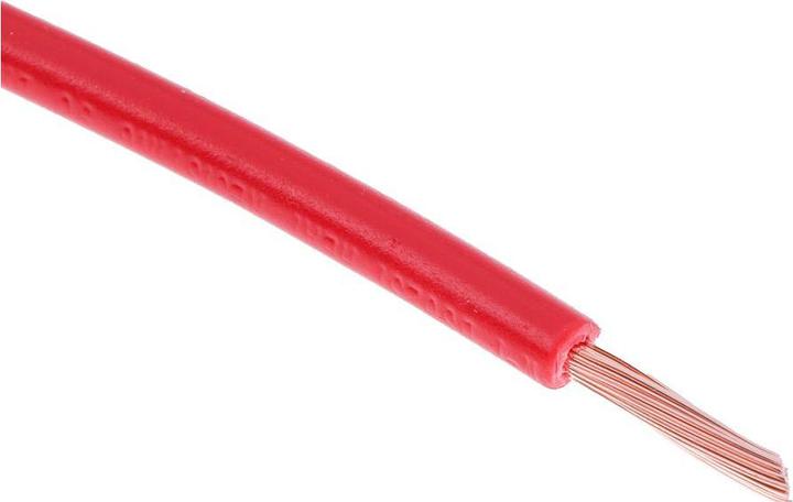 Produktbild RS PRO Normierte Aderleitung Ø 3mm / 1 mm² Kupfer, Rot 32 / 0,2 mm Litzen, 100m (100 m)