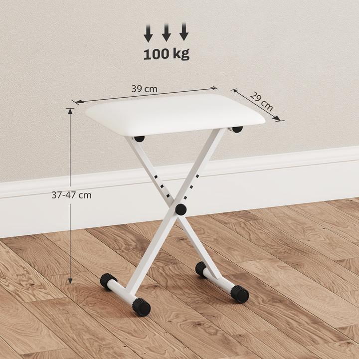 Image du produit Homcom Klavierbank Metall, Kunstleder Weiss