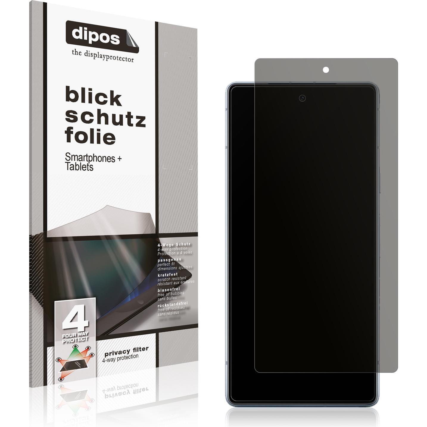 Dipos Blickschutzfolie 4-Way Privacy (1 Stück, Google Pixel 7a), Smartphone Schutzfolie, Transparent