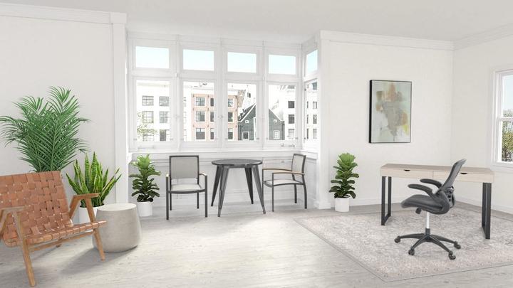 Produktbild Flash Furniture Buerostuhl mit mittelhoher Rueckenlehne Schwarzes Leder