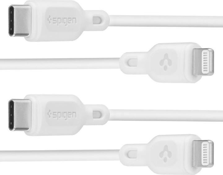 Actual product image Spigen Kabel DuraSync MFi USB-C / Lightning 2-Pack 100 cm - biaÅy (1 m, USB 3.2 Gen 2)