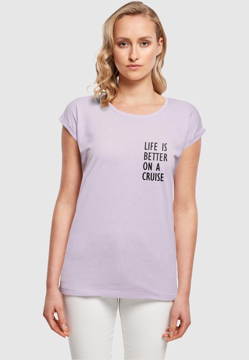 Immagine prodotto Merchcode Maglietta a spalla estesa da donna Life Is Better - 113659 (S)