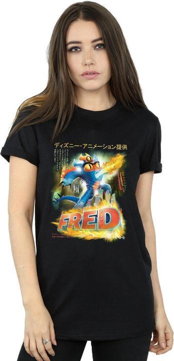 Actual product image Disney Womens/Ladies Big Hero 6 Fred Anime Poster Cotton Boyfriend T-Shirt (L)