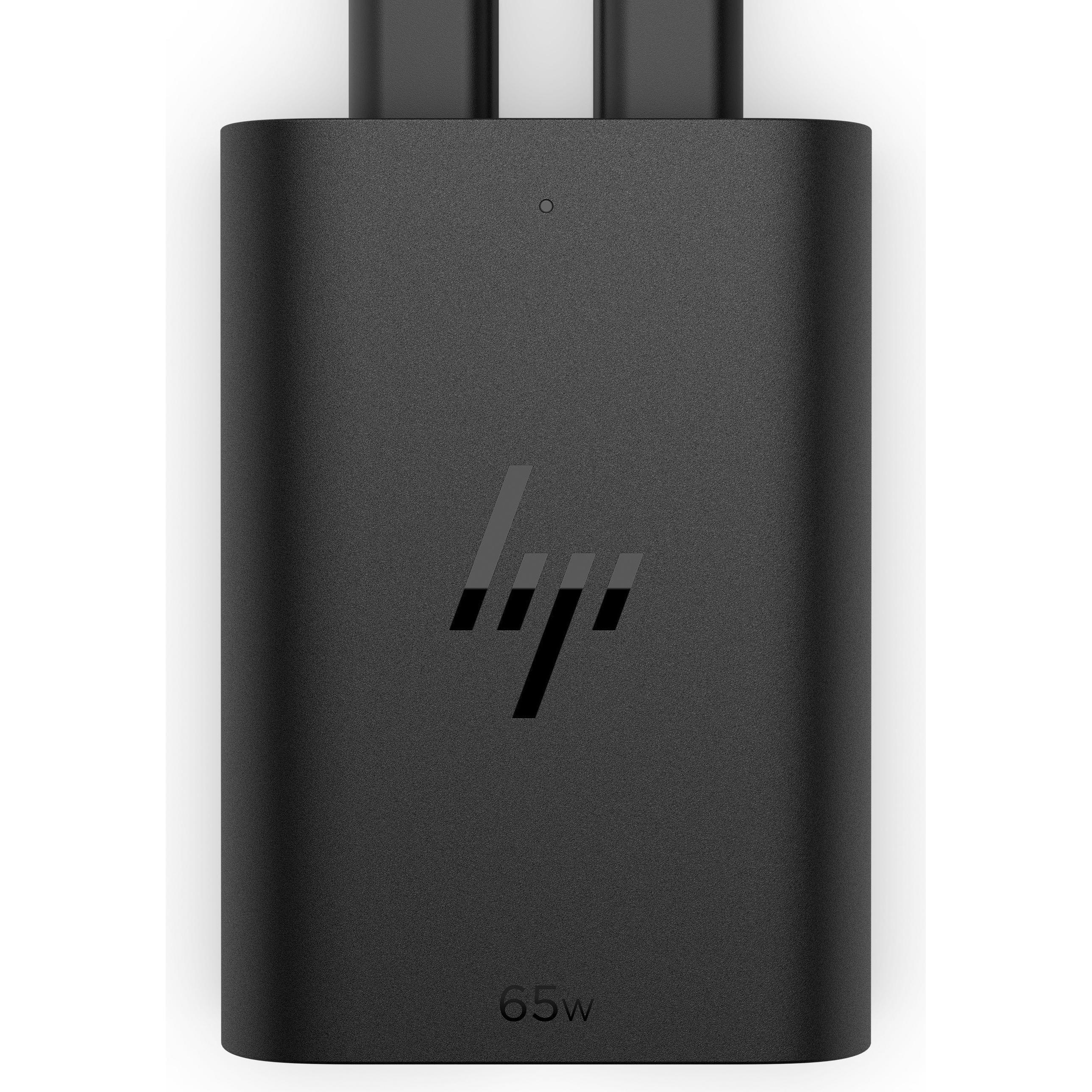 HP 65W GaN USB-C Laptop Charger (65 W), Notebook Netzteil, Schwarz