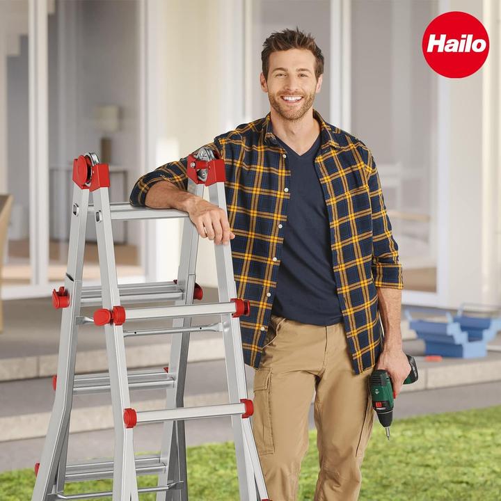 Immagine prodotto Hailo M80 (Scala doppia, Scala singola, Scaletta per scaffali, 88 cm)