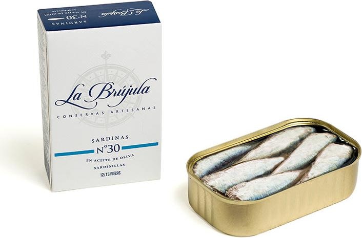 Produktbild La Brújula Kleine Sardinen in Olivenöl (115 g)