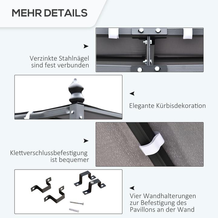 Actual product image Outsunny Garden pavilion with curved roof (297 cm, 297 cm)