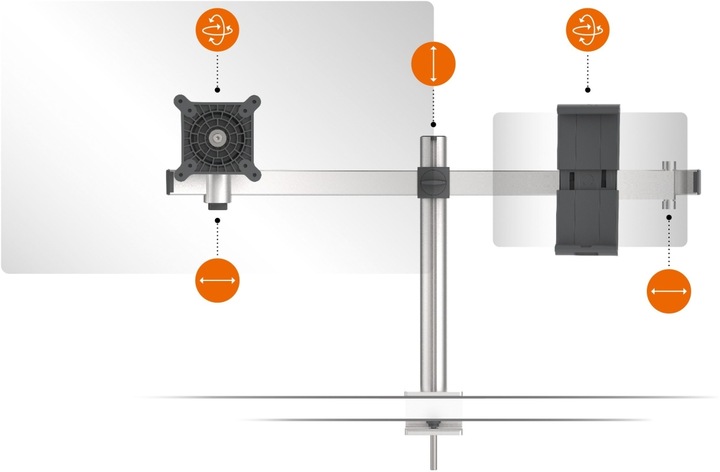 Produktbild Durable Monitorhalterung für 1 Monitor und 1 Tablet (Tisch, 34")