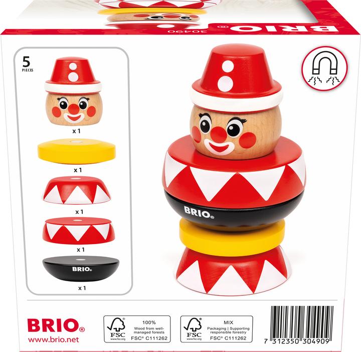 Produktbild Ravensburger BRIO – 30490 Magnetischer Stapelclown | Spielzeug für Kleinkinder ab 12 Monaten