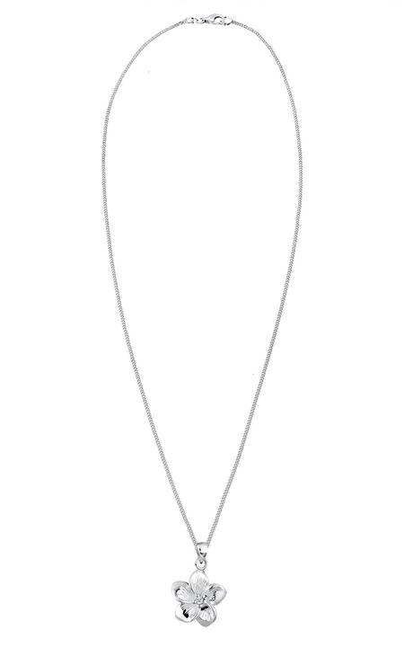Produktbild Elli DIAMONDS Halskette Frangipani Blüte Diamant (0.03 ct) 925 Silber (925 Sterling Silber, 45 cm)