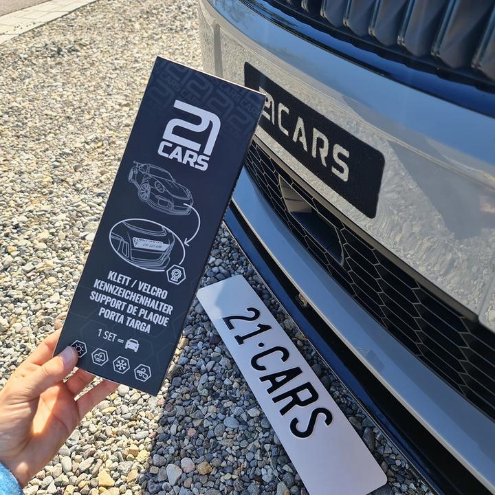 Actual product image 21CARS Velcro licence plate holder motorcycle/scooter (Rear, Long format)