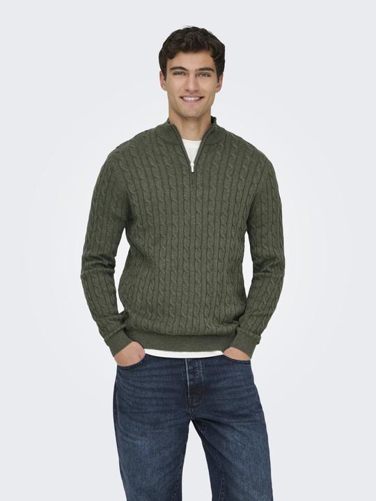 Produktbild Only & Sons Onsloui Reg 12 Cabel Half Zip Knit Noos (M)