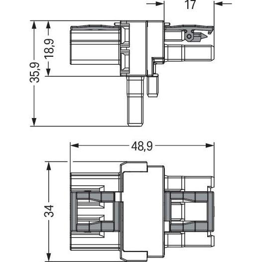 Thumbnail - 50x Wago Netz-T-Verteiler Netz-Stecker, Elektronikkabel + Stecker, Weiss