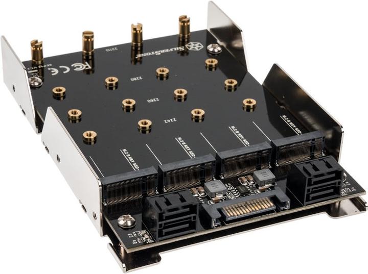 Immagine prodotto Silverstone SDP11 - Adattatore di alloggiamento per unità - da 3,5" a 4 x M.2 (da 8,9 cm a 4 x M.2)