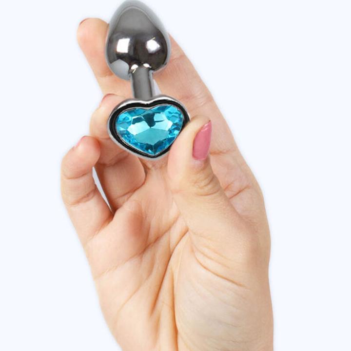 Image du produit Secret play Butt Plug En M?Tal Coeur Bleu Petite Taille 7 cm
