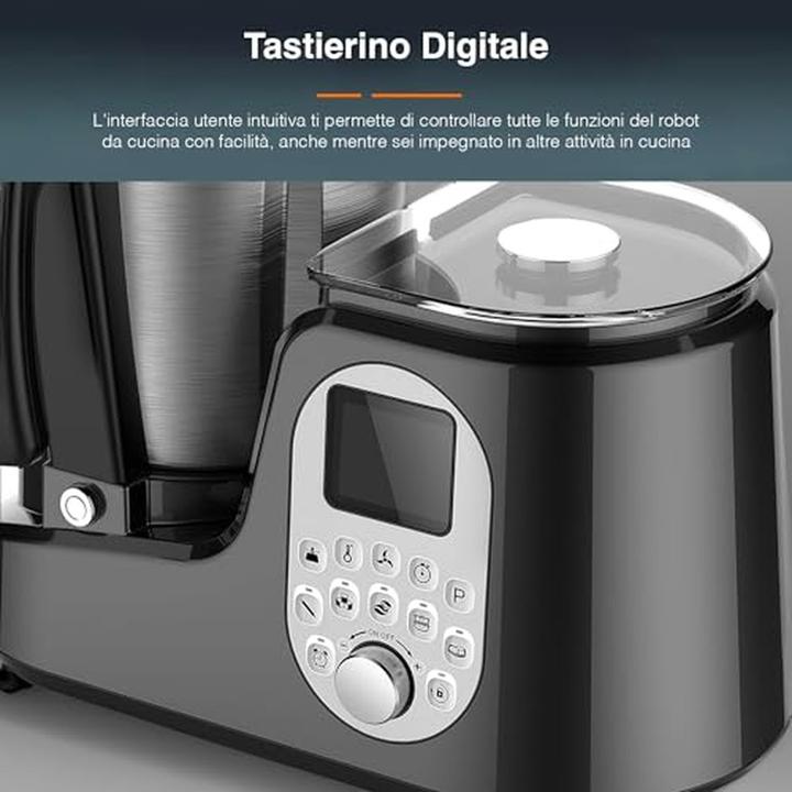 Immagine prodotto Avilia Robot da cucina multifunzione per impastare, tritare e cuocere con bilancia integrata (550 W)