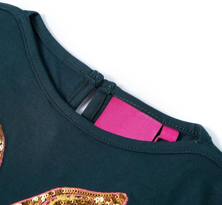Produktbild vidaXL Kinder-Langarmshirt Dunkelgrün 92,Material: 95 % Baumwolle (92)