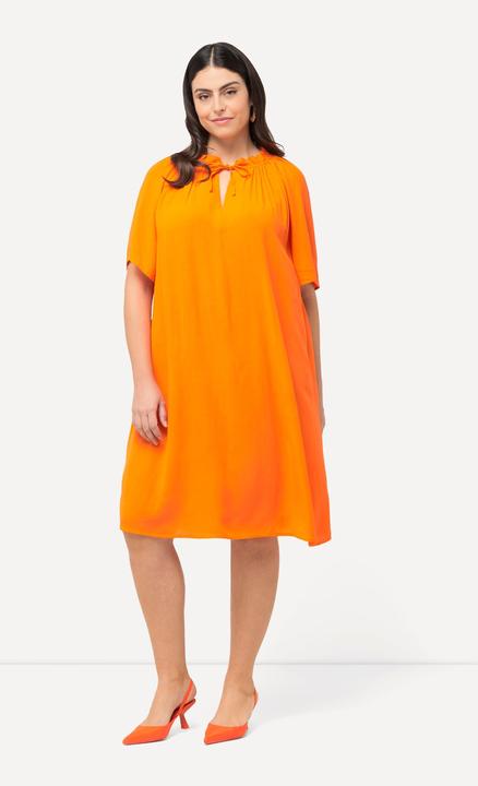 Produktbild Ulla Popken Kleid, Rüschen, A-Linie, Tunika-Ausschnitt, Halbarm (46, 48)