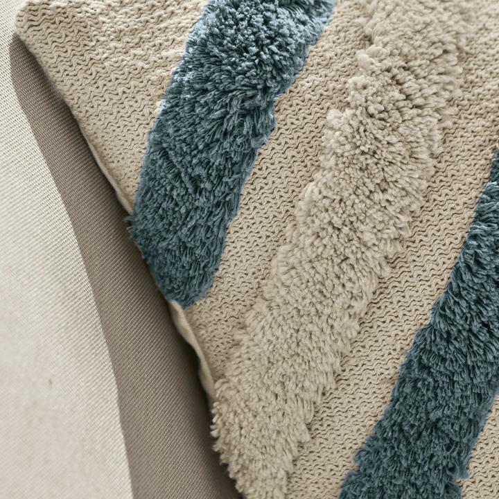 Image du produit Loberon Housse de coussin set de 2 Melyn bleu/crème (50 x 50 cm)