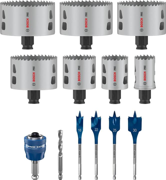 Produktbild Bosch Professional Zubehör PRO Multi Material PC Plus Lochsägen-Set, 13-tlg. (41, 51, 73, 76, 83, 86 mm, 32 mm)