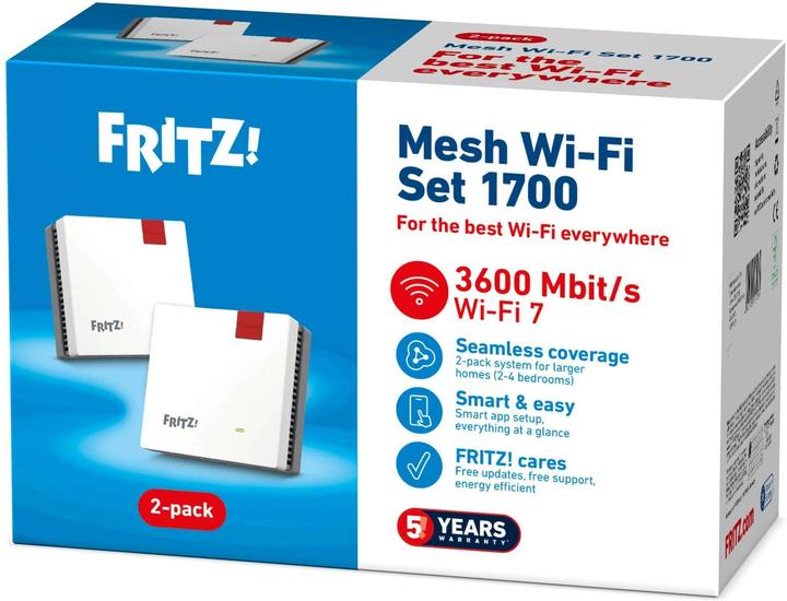 Actual product image FRITZ! Mesh Set 1700 2-Pack international (2880 Mbit/s, 688 Mbit/s)