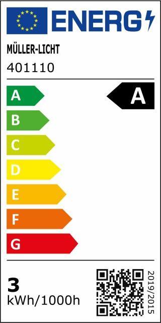 Energie-Label Müller Licht ML LED Fil.Tropf 2,2W E14 klar (E14, 470 lm, 1 x)