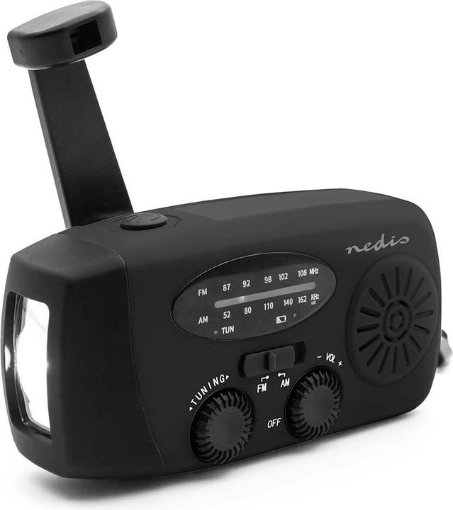 Produktbild Nedis Notfallradio | Tisch Ausführumg | AM / FM | Powerbank Funktion | Akkubetrieben / Handkurbel / (AM, FM)