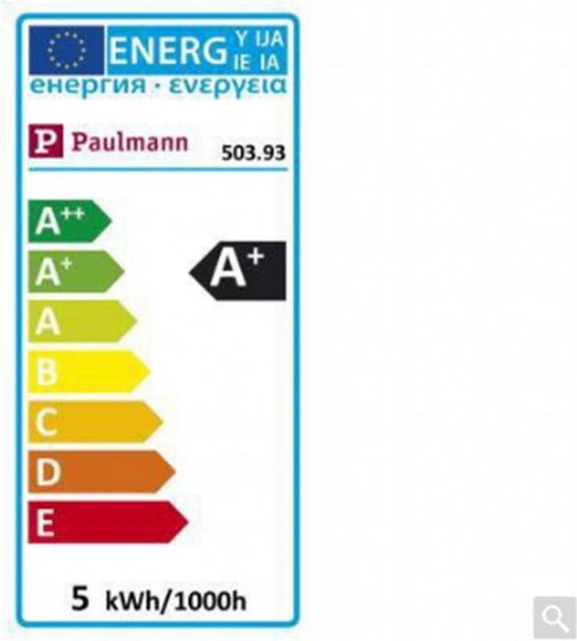 Energie-Label Paulmann Allgebrauchslampe Zigbee (E27, 470 lm, 1x)
