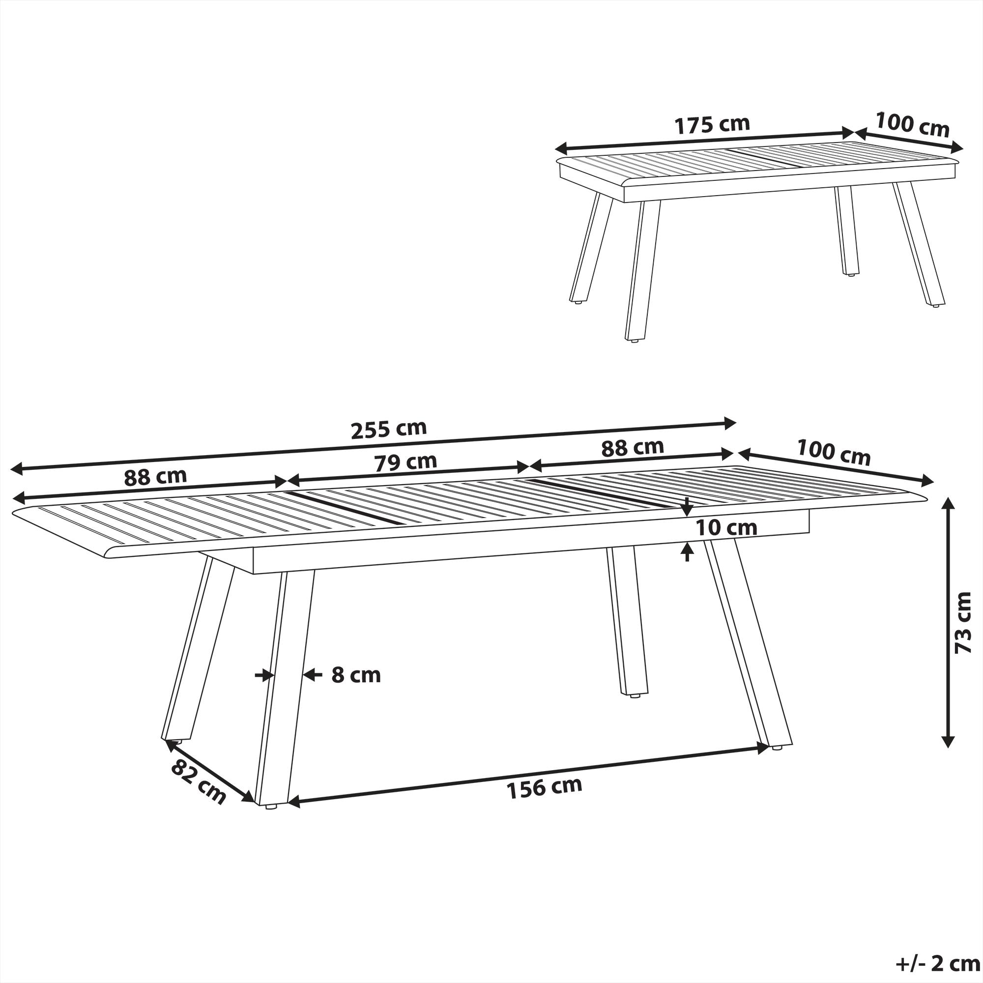 Thumbnail - Beliani, Gartentisch + Balkontisch, Pereta (175 cm)