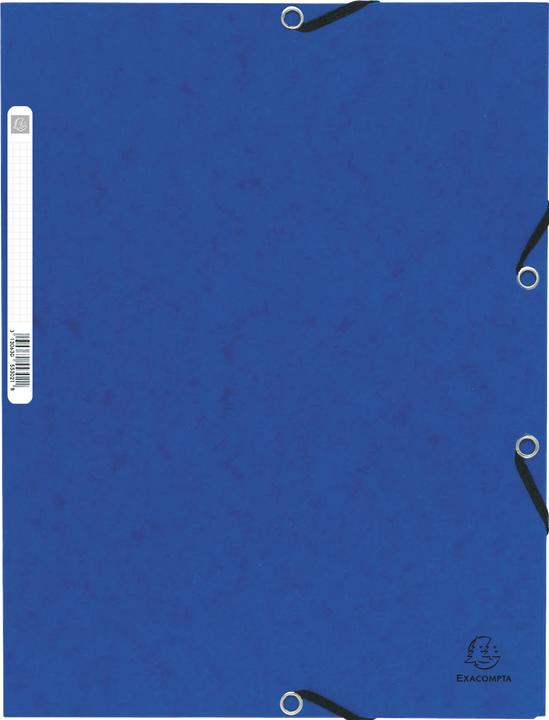 Image du produit Exacompta Chemise à élastique 3 rabats carte lustrée 355gm2 - A4 - Bleu (A4, 1 x)
