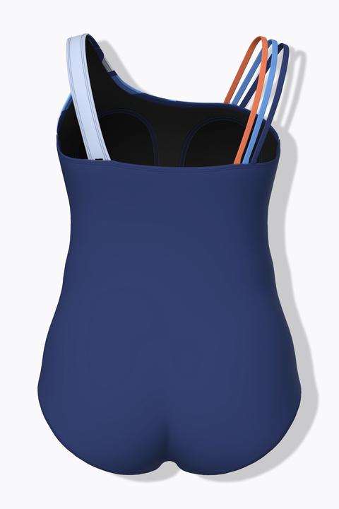 Actual product image Ulla Popken Sailboat Print Split Strap Swimsuit (48)